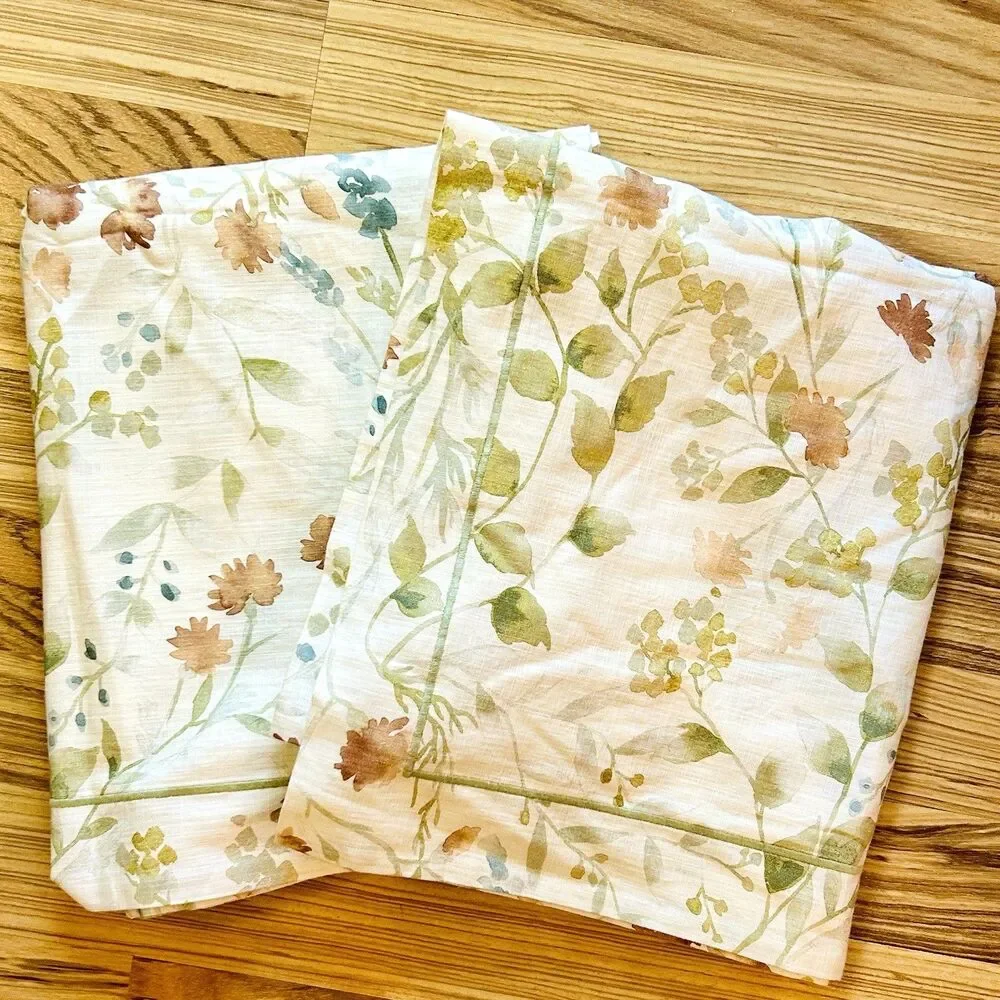 2 Ethan Allen Country Floral King Shams English French Country Romance Cotton
